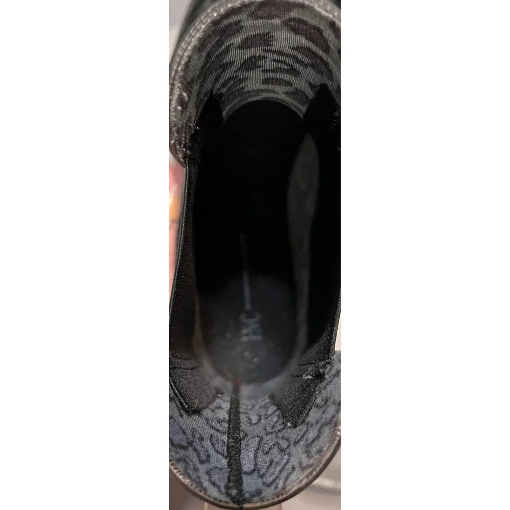 INC International Concepts Womens Black Leopard Raelyn Rain Boots Size 7 Ankle